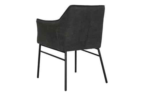 Chaise en microfibre premium aspect cuir vieilli et structure en metal noir - 8
