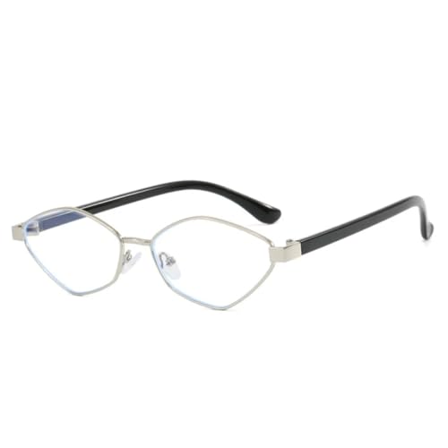 Lunettes de soleil polygonales luxe en métal argenté et diamant pour femme chic