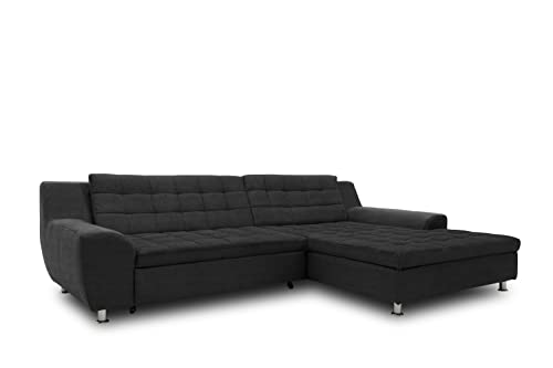 DOMO. collection Ecksofa Merida, Sofa in L-Form, Eckcouch, Couch-Garnitur, Polsterecke 304 x 200 x 84 cm (BxTxH), dunkelgrau – Bild 3