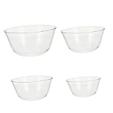 DECHOUS 4stücke Glaschalen Mit Transparent Salat Schüsseln Obstschalen Für Nudel Salat Eier Schlagen Teig Kneten Zuhause Küche Büro Restaurant Hotel Dessertladen