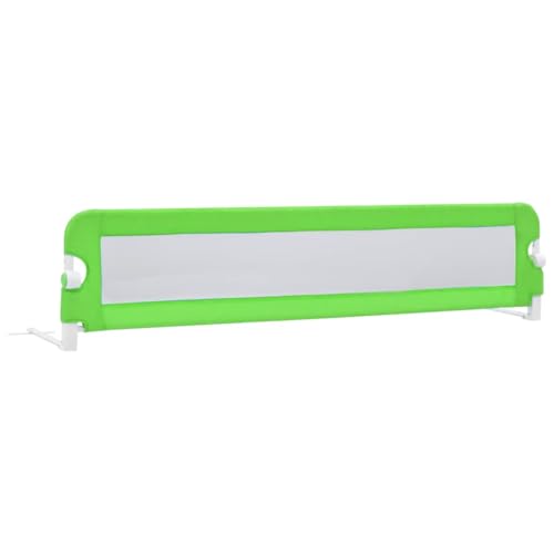 vidaXL Sponde Letto per Bambini Pieghevoli Barriera di Sicurezza per la Nanna Verde 180x42 cm in Rete in Poliestere Tubi in Metallo