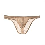 Calzoncillos ligeros para hombre con acabado de seda de hielo, cintura baja y bolsa de ajuste de bulto natural (piel 2XL)