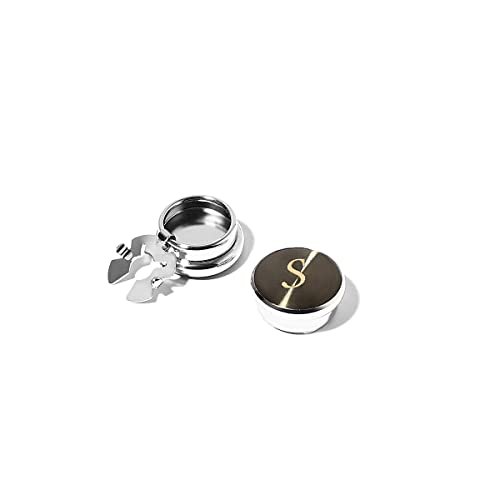 BRERA67 Cubre Botones y Gemelos de Camisa para Hombre, Caballero - Made in Italy, Personalizados con Inicial S para Boda - Complementos Elegantes y Originales