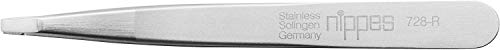 nippes Solingen Pinzette mit gerader schmaler Spitze | Edelstahl Rostfrei | 9,5 cm | Mattsilber | Pinzette Augenbrauen Zupfen | Pinzette Spitz | Zur präzisen Haarentfernung | Made in Germany Cover