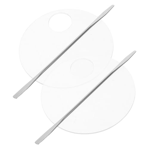 Ipetboom 2 Juegos Paleta De Maquillaje Polaco Clavos Limpiador De Brochas De Maquillaje Paletas De Pintura Paleta De Uñas De Arte Polvo Paleta De Mezcla Cosmética Pinceles Modelo Gel Metal