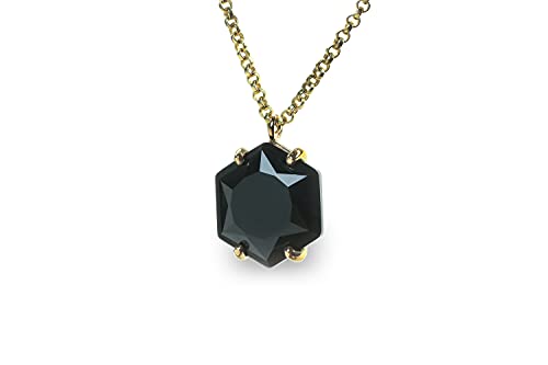Collier Onyx Noir Hexagone en Or, le cadeau idéal et unique pour gâter une femme