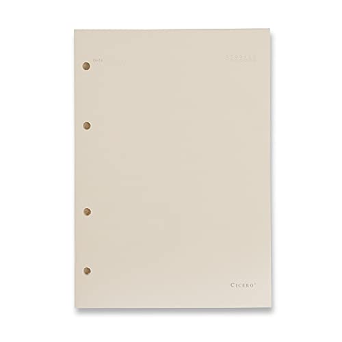 Cicero Refil Caderno Criativo Argolado Office 40FLS Pólen 80g Sem Pauta A5, Bege, Grande, 8583