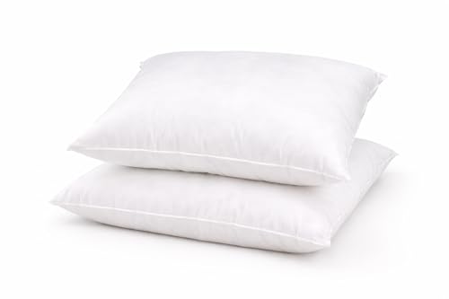 CHILIMILII Pack of 2 Duck Feather & Down Cushion Pads, Inserts, Inners- 100% Cotton Cover Extra Soft Cushion Pads- Anti Allergic in 16",18",20",22",24",26" (16x16)