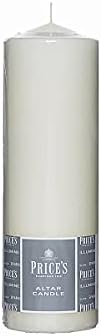 WHITE PEARL Price's Church Altar Candle Pillar - Large Round Table unscented Candles - Impressive Long Burn Time for Home Decoration, Weddings - Ivory (150mm x 80mm)