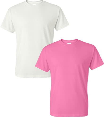T-shirt 50/50 G800 anti-plis Blanc et Azalée XL confort thermique 158g