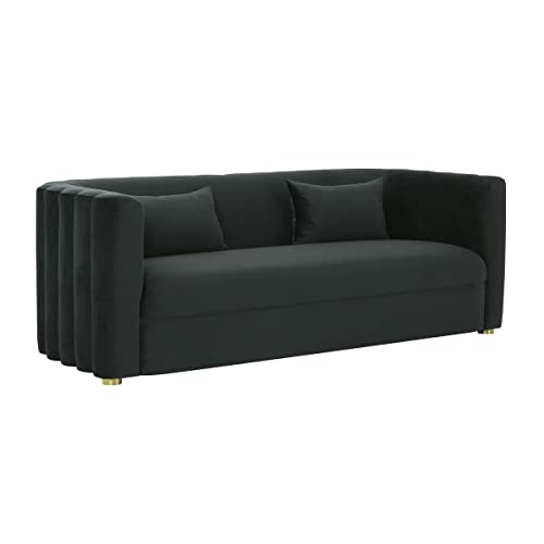 TOV Furniture Callie 29.1' H Modern Velvet Upholstered/Wood Sofa in Black