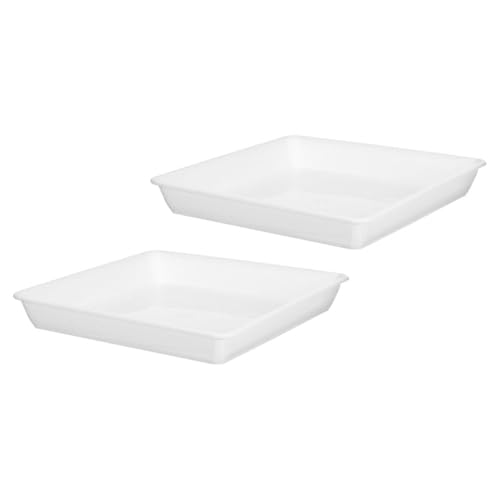 NUOBESTY 2 Platos para Macetas Cuadradas de 25 CM Bandejas de Plástico Antigoteo para Plantas de Interior y Exterior Base Resistente para Suculentas y Bonsáis Uso Jardín y Balcón Color
