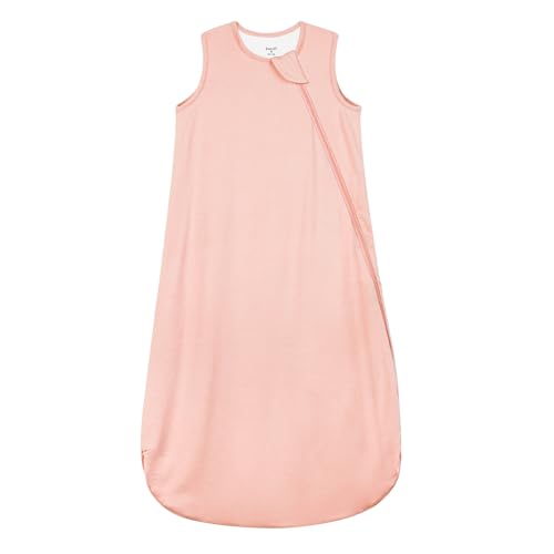 Image of Supersoft Rayon Made from Bamboo Sleep Sack 3-6 Months Newborn Sleep Sack 0-3 Months 0.5 Tog Lightweight Baby Wearable Blanket with 2-Way Zipper Summer Unisex Sleeping Bag for Babies - Pink