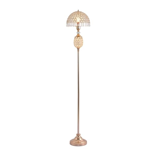 Lámpara de pie de cristal de poste alto para una iluminación elegante en el dormitorio