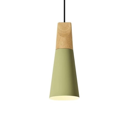 TS TAC-SKY E27 Base 1-Cabeza Alambre Colgante Accesorio Iluminación Techo Ajustable Nórdico Moderno Creatividad Luces Colgantes Sala Estar Color Lámpara Araña Metal Pantalla(Lime Green,4.3in)