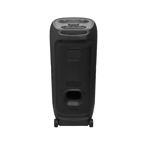 Image of JBL Partybox Ultimate - Multi Purpose Party Speaker, with Wi-fi & Bluetooth Connectivity, Wireless, Lightshow, IPx4 Slashproof, Dual Mic & Guitar Inputs, Handle & Sturdy Wheels, Black
