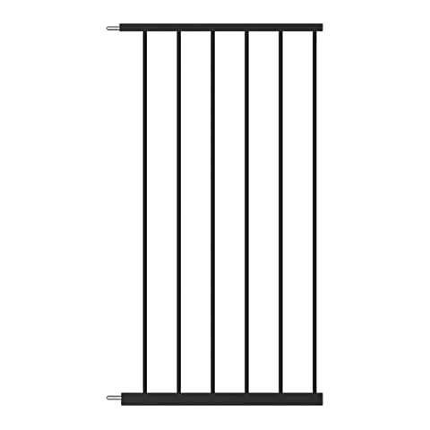 WAOWAO 36.22" Extra Tall Wide Pressure Mounted Baby Gate Triple Lock Walk Through Swing Auto Close Safety Black Metal Toddler Kids Child Dog Pet Puppy Cat for Indoor Stairs, (Extentions 14.17") Cover