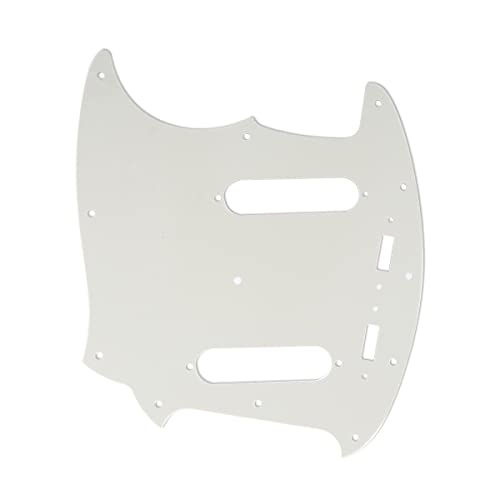 Musiclily Pro 12 Trous Guitare Pickguard Plaque de Protection pour Fender américain Mustang, 4plis Aged White Pearl - Les Beatles, Paul McCartney, John Lennon, RIngo Starr, George Harrison Musiclily Pro 12 Trous Guitare Pickguard Plaque de Protection pour Fender américain Mustang, 4plis Aged White Pearl – Image 4
