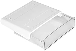 Under-desk Drawer Storage Box,Paste-type Hidden Under-desk Storage Box,Large-capacity Self-adhesive Under-desk Storage Box,Suitable for Home Office and School (White)