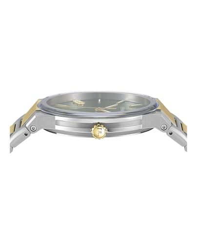 Ferragamo Ferragamo Infinity Sapphire Collection Luxury Mens Watch Timepieces with a Two Tone Bracelet and Case Featuring a Green Dial2