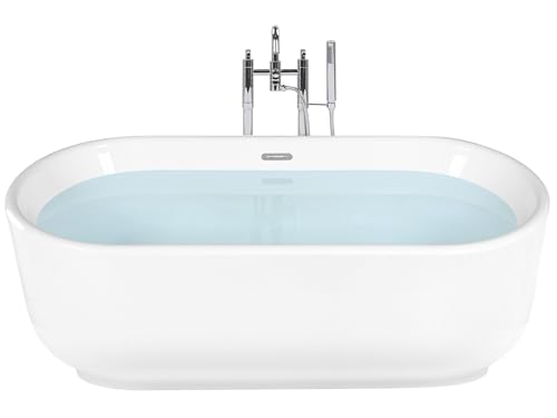 Modern Freestanding Bathtub Oval Sanitary Acrylic White Pinel