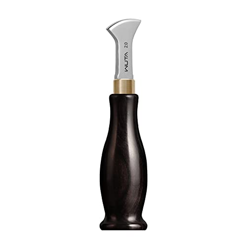 WUTA Leather Edge Creaser, 2 mm Leather Edge Creasing Tool, Stainless Steel Edge Marking Leather Craft Black Wood Handle Tools