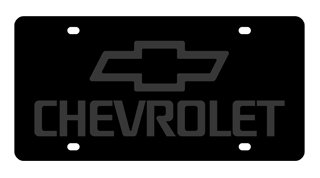 Chevrolet Plaque d'immatriculation acier noir déco murale vintage américaine