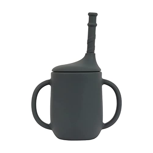 Image of Silicone Sippy Cups for Toddler,100% Soft Silicone Straw Trainer Cup for Infant, Tiny Transition Cup with Straw & Lid for Baby 6 Month+, 8 Oz, Easy-to-Suck Toddler Cup, BPA-Free Food Grade Baby Cup