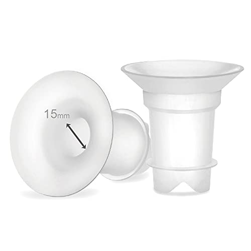 Image of Maymom Flange 15mm Inserts Compatible with Medela, Spectra 24 mm Shields/Flanges, Momcozy/Willow Wearable Cup. Compatible with Medela Freestyle, Harmony, to Reduce 24mm Down to 15 mm; 2pc/Each