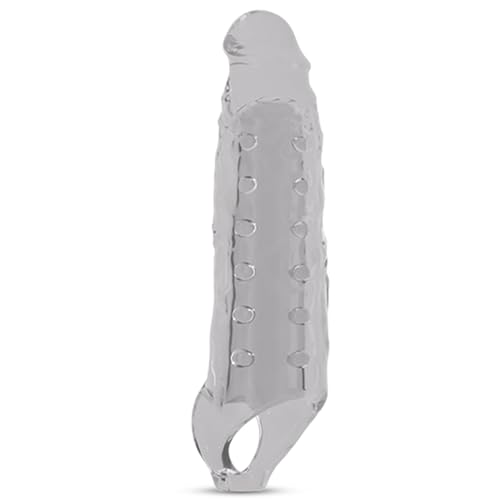 BDSMAGE Penishülle für Penisverlängerung 5cm,28cm Penis Sleeve XXL größe Penismanschetten Penis Hülle Penisvergrößerung für Big Penis Sex Spielzeug ab 18 für Paare Männer extrem (Transparent)