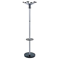 Alba Sevilla Hat and Coat Stand Tubular Steel with Umbrella Holder 4 Hooks 6 Pegs H1750mm Ref PMSEV