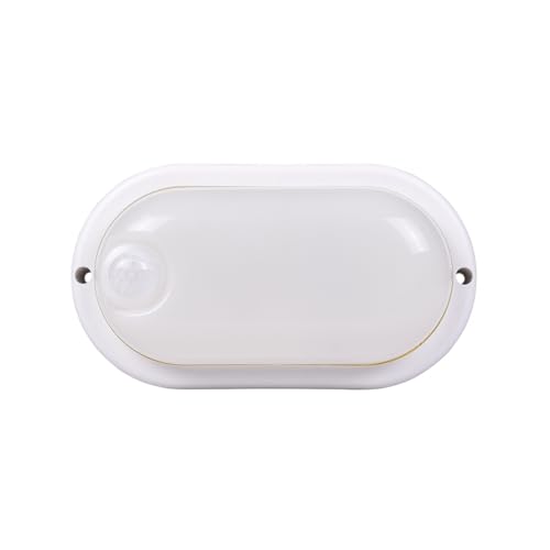 damastoreitalia Lampada Plafoniera LED con Sensore di Movimento 9W, Luce Fredda 6500K, 820 Lumen, IP56 (Rettangolare)