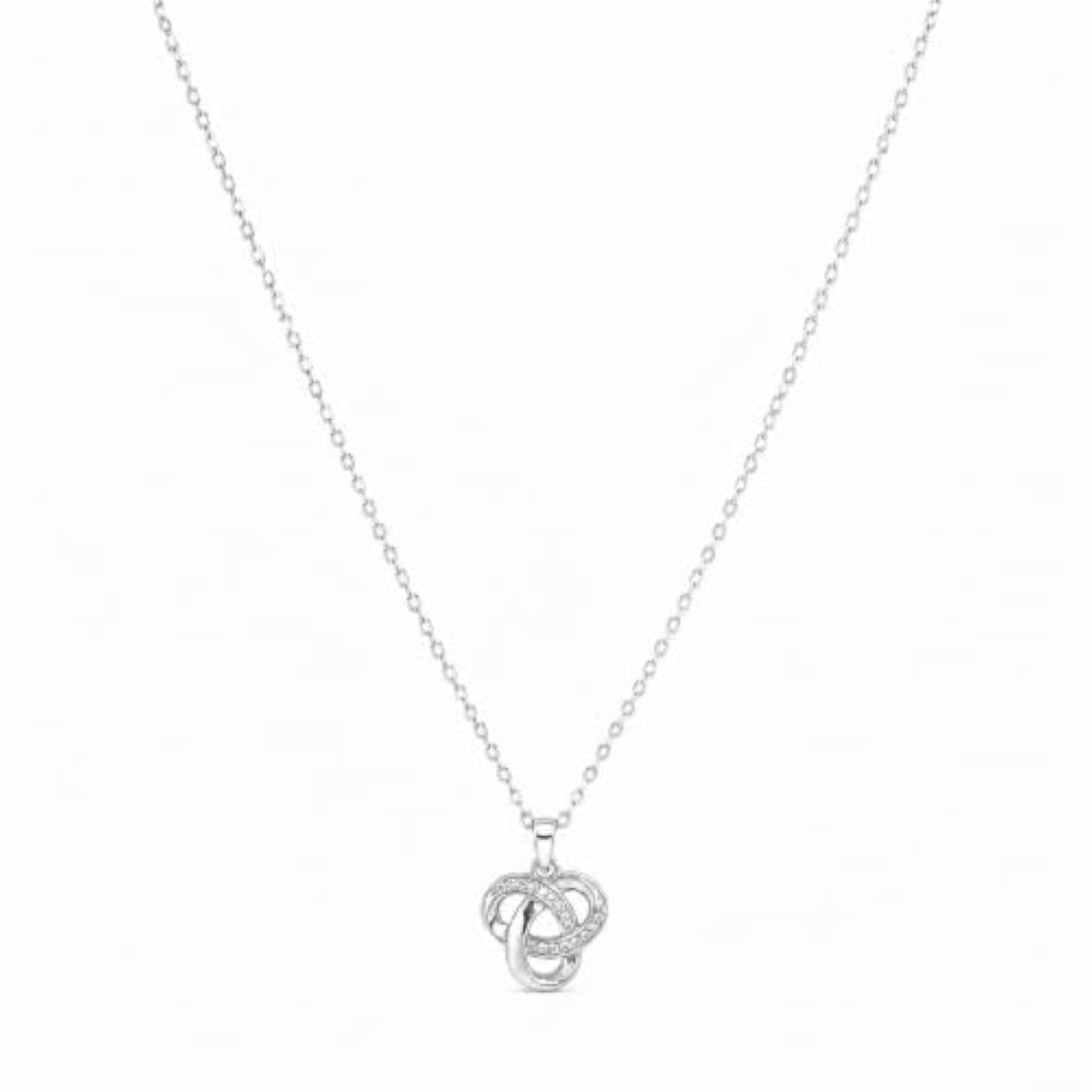 Women's 925 Sterling Silver Infinity Knot Sparkle Necklace