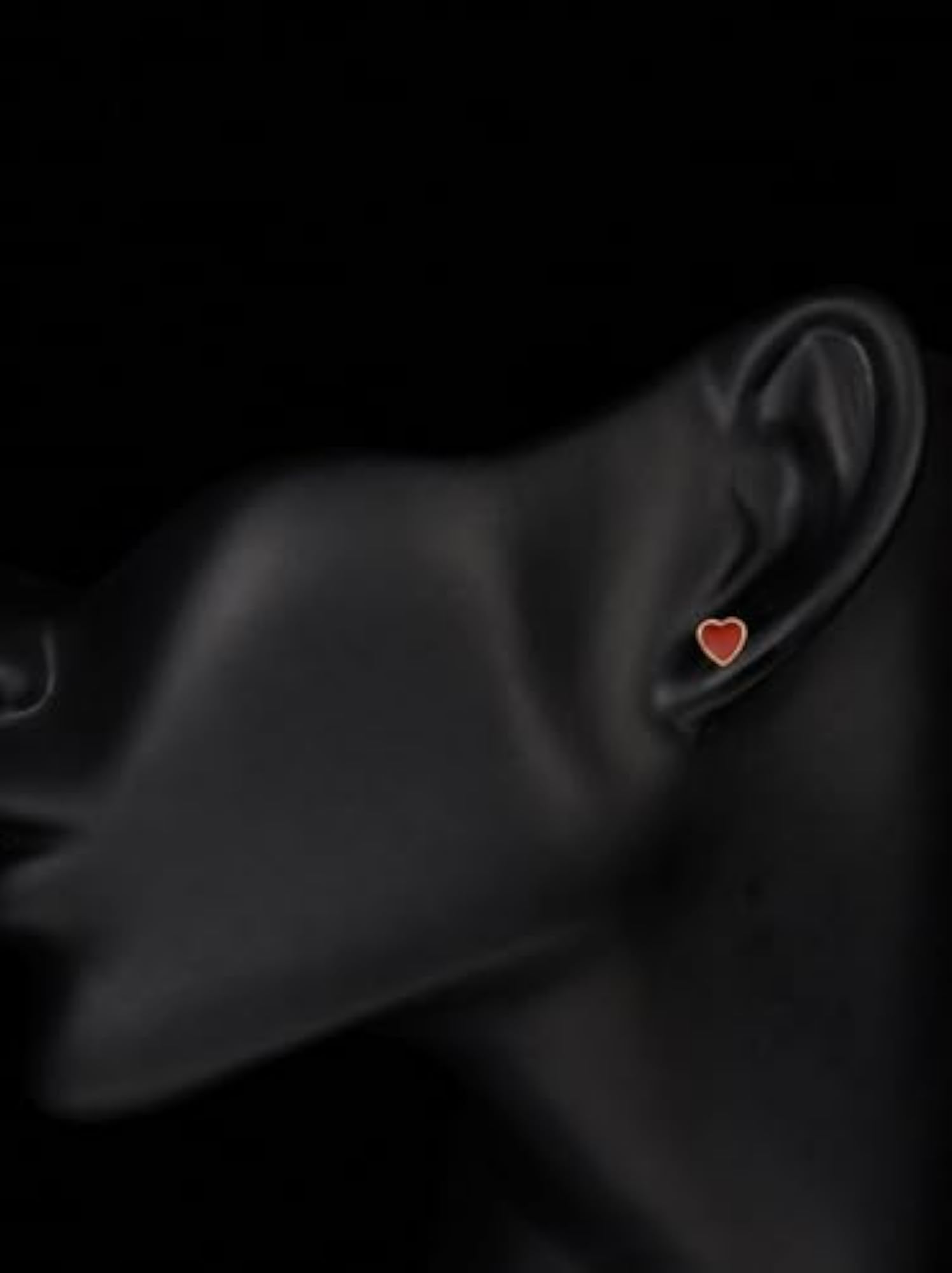 Stainless Steel Flat Heart Stud Earrings with Enamel