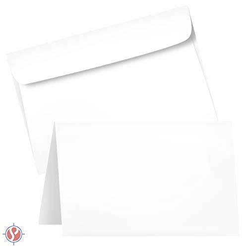 Big Blank Scored Folding Cards Set – 8.5 X 11” White Cardstock And 6 X 9” Envelopes | Perfect For Business Greetings, Invitations, Bridal Shower, Birthday, Weddings | Bulk 50 Cards And 50 Envelopes #TOP1