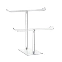 JISRKP 1Pcs 2-Layer Headband Holder, Hair Accessory Storage Rack, Transparent Headband Stand, Suitable for Hair Accessory Display, Bracelet, Earrings and Ring Jewelry
