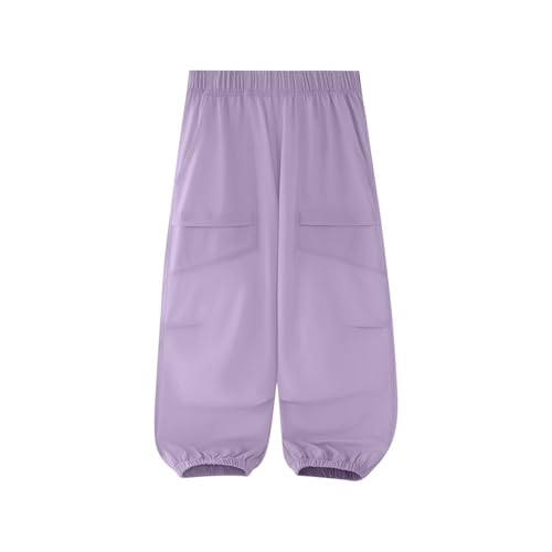 Boys Cargo Pants Casual Solid Color Elastic Wasit Trouser Lightweight Lounge Pull On Hiking Pants for Kids 3-16 Years