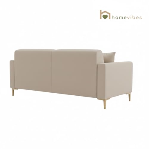 Image of 3+1+1 Seater Velum Fabric Sofa Set for Living Room, Modern Design with High Density Foam, Solid Wood Frame, Ergonomic Comfortable Seating for Home & Office (Beige, 3+1+1)