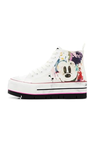 Sneaker Boot Desigual Femme Chaussures de Sport Micke Basket Blanche