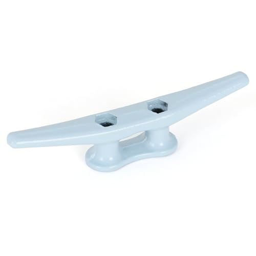 True Atlantic Dock Cleats - Galvanized Boat Cleats - Iron Boat Dock Cleats for Maritime, Coastal, and Beach Decor (4-Pack, Ocean)