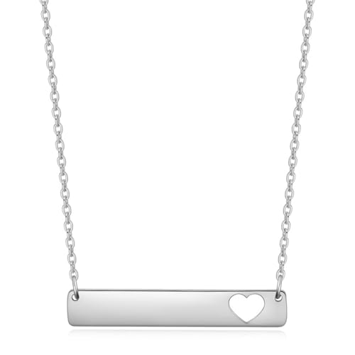 Necklaces de fer au noir pour femmes chaînes de poignet cœur argent