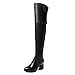 Way bocke Winter Overknee Stiefel, Schwarz Sexy High Heel Spitz Kurze Plüsch Futter Stretch Hohe Stiefel(33-42),Schwarz,38