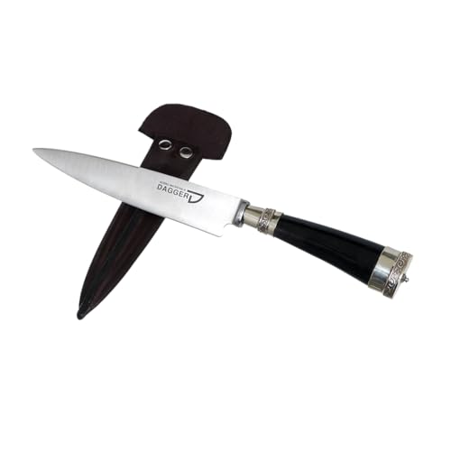 Generic Argentine Meat Knife with Cow and Alpaca Antler Handle | Stainless steel dagger with 420 blade, Short, Brown, 727373129083