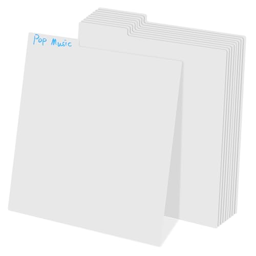 Gadpiparty 10個 レコード収納用インデックスカード仕切り 丸角ビニール製割タブ付き 類整理用カードディバイダー コミック 書類の整理に