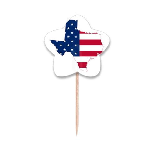 Cure-dents Texas avec drapeaux en étoile pour décoration de cupcakes