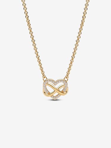 PANDORA Sparkling Infinity Heart Collier Necklace - With Gift Box - 50 cm2