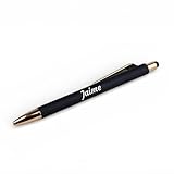 Bolígrafo Escritura Set Personalizado (Nombre o Texto) Madera Bambu, Tacto suave Regalo hombre Regalos Originales día del padre amigo novio profesor comunión boda bautizo (Negro)