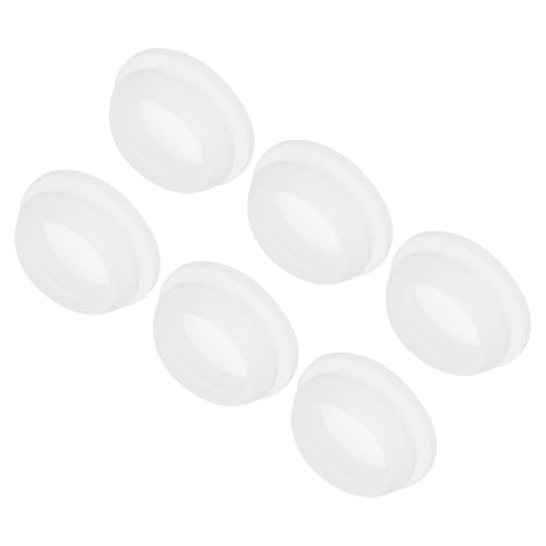Image of MECCANIXITY 6pcs Silicone Snap in Locking Hole Plugs,20mm /0.8 Inch Mounting Diameter Narrow Groove Width 2mm Panel Seal Cover Round for Kitchen Bulkheads Waterproof Sealing Plugs Clear