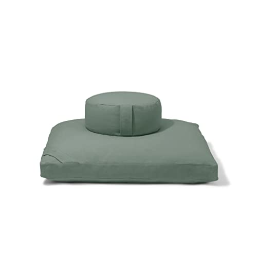 Meditation Cushion Set by renoo - Durable Comfortable Organic Cotton,