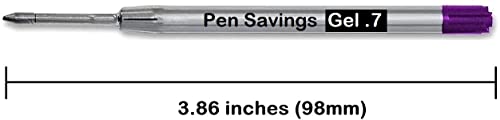 Pen Savings Ballpoint Pen Refills Compatible With Parker Ballpoint Pens, Purple Gel Ink, .7Mm, 5 Pack, Smooth Writing, Quick Drying, Universal G2 Replacement #TOP2